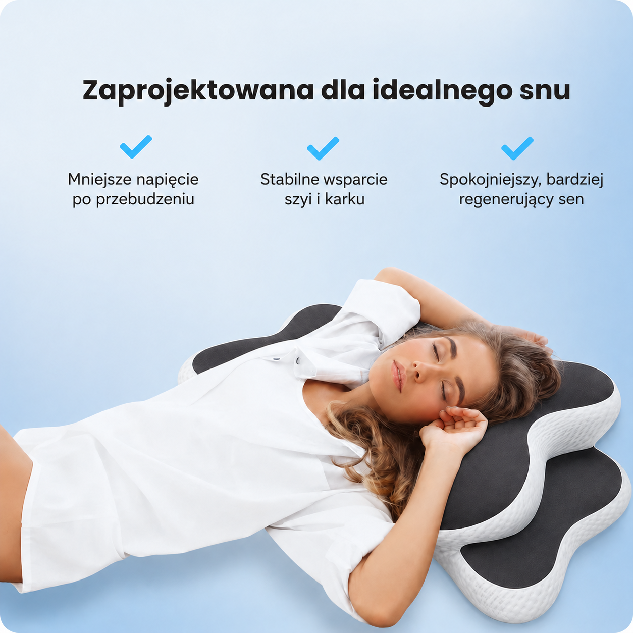 Centrum Zdrowego Snu - Poduszka ergonomiczna z pianką pamięci kształtu